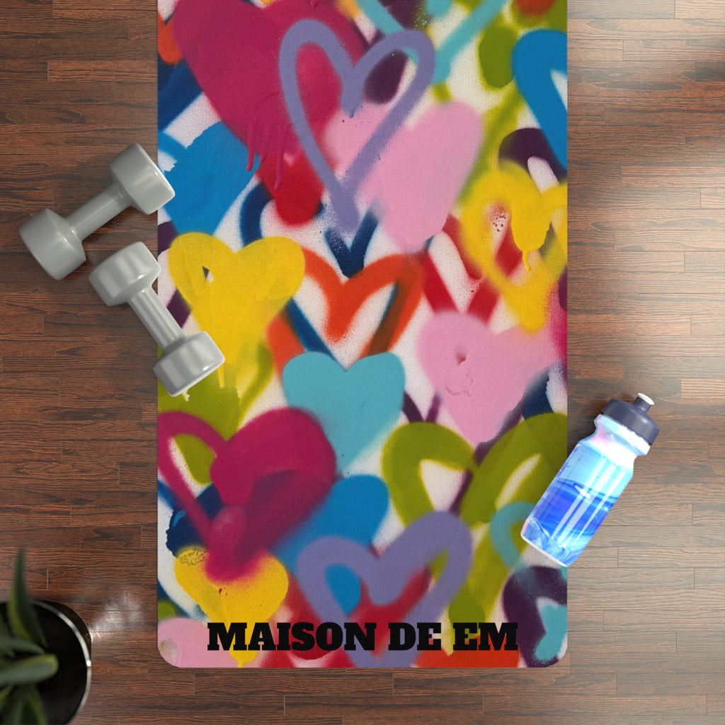 Pastel Heart Burst Rubber Yoga Mat — LIMITED EDITION