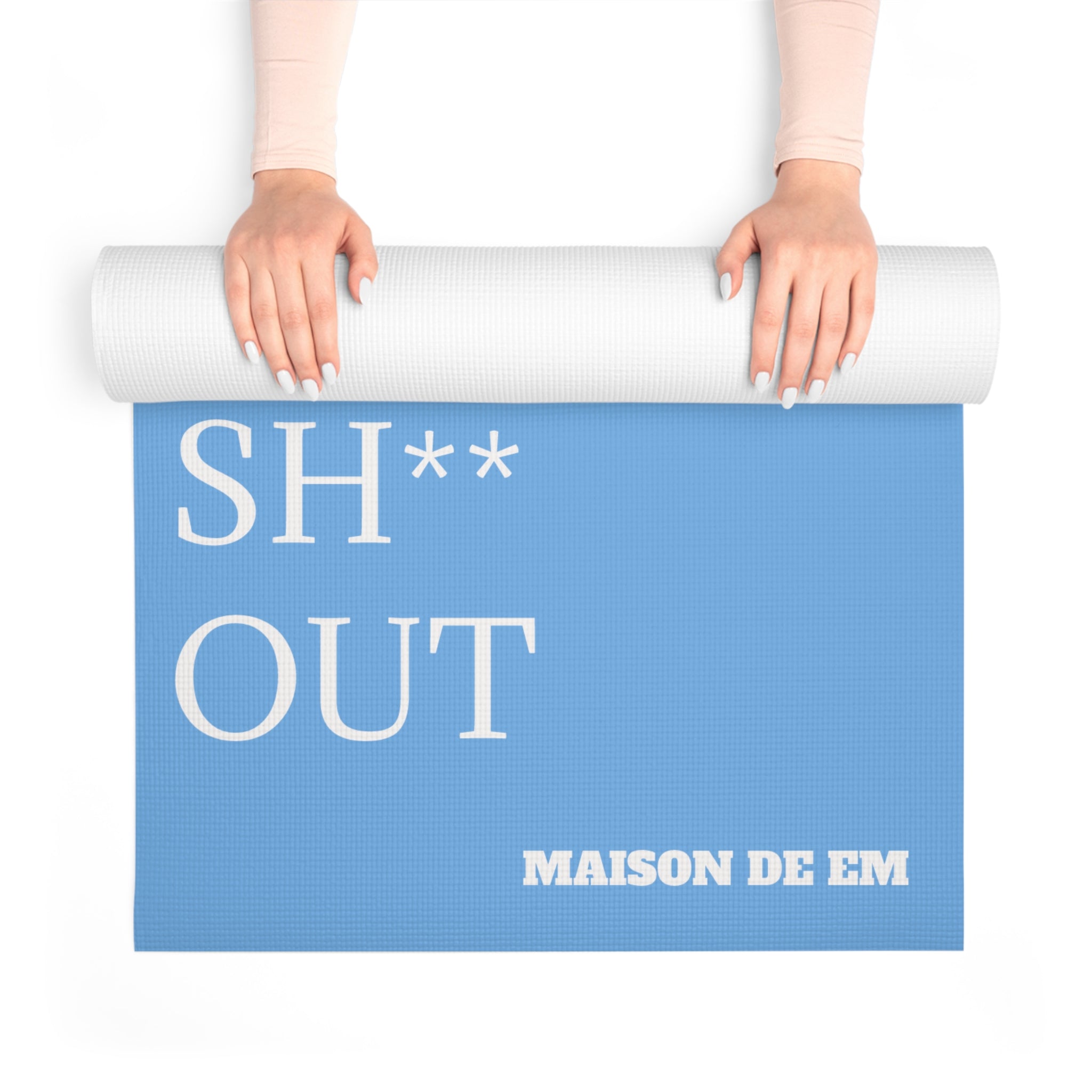 "BREATHE THAT SH** OUT" - Blue Foam Yoga Mat