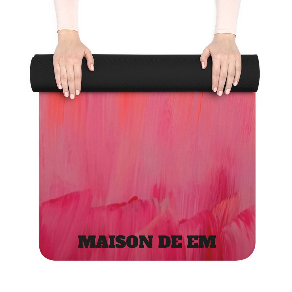 Pink Ombre Abstract - Rubber Mat Non-Slip Fitness Mat for Pilates & Home Practice