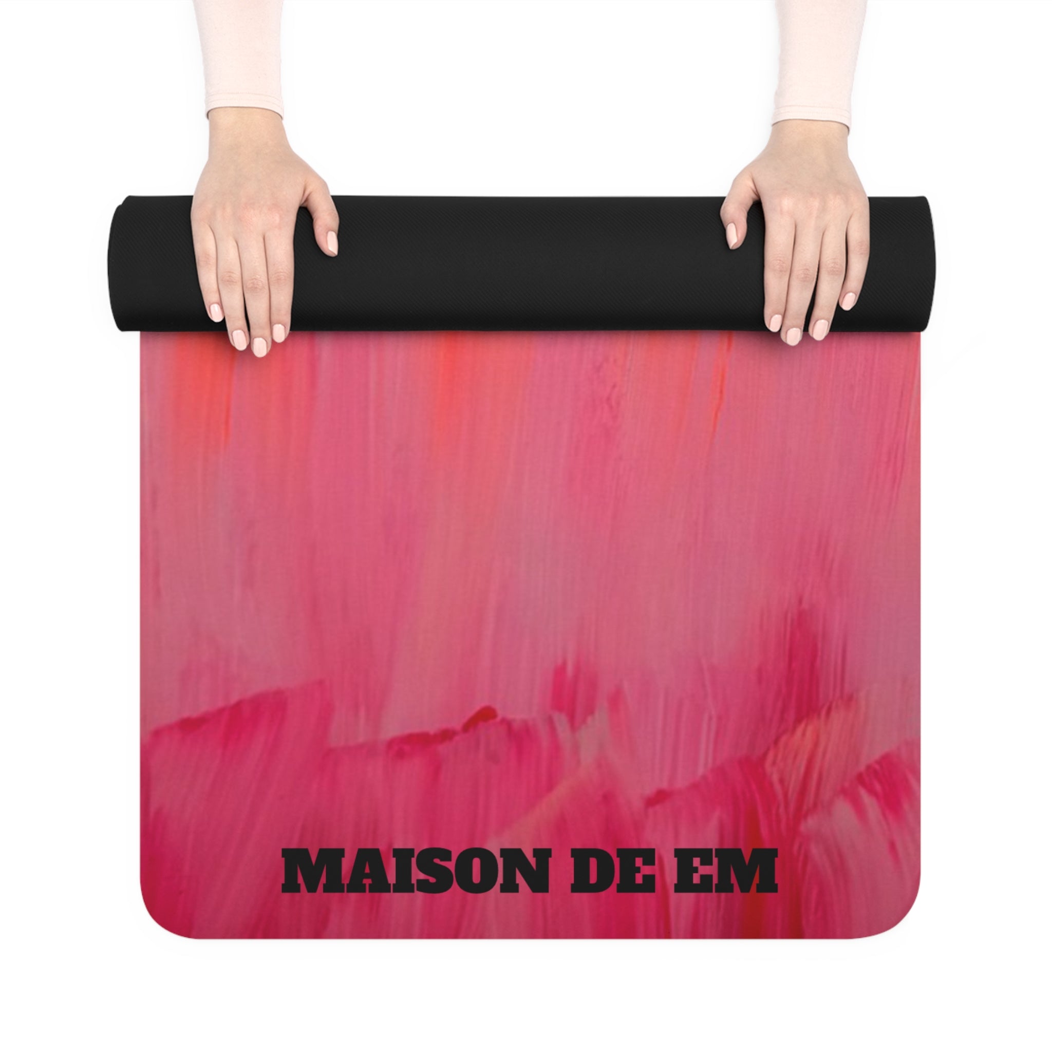 Pink Ombre Abstract - Rubber Mat Non-Slip Fitness Mat for Pilates & Home Practice