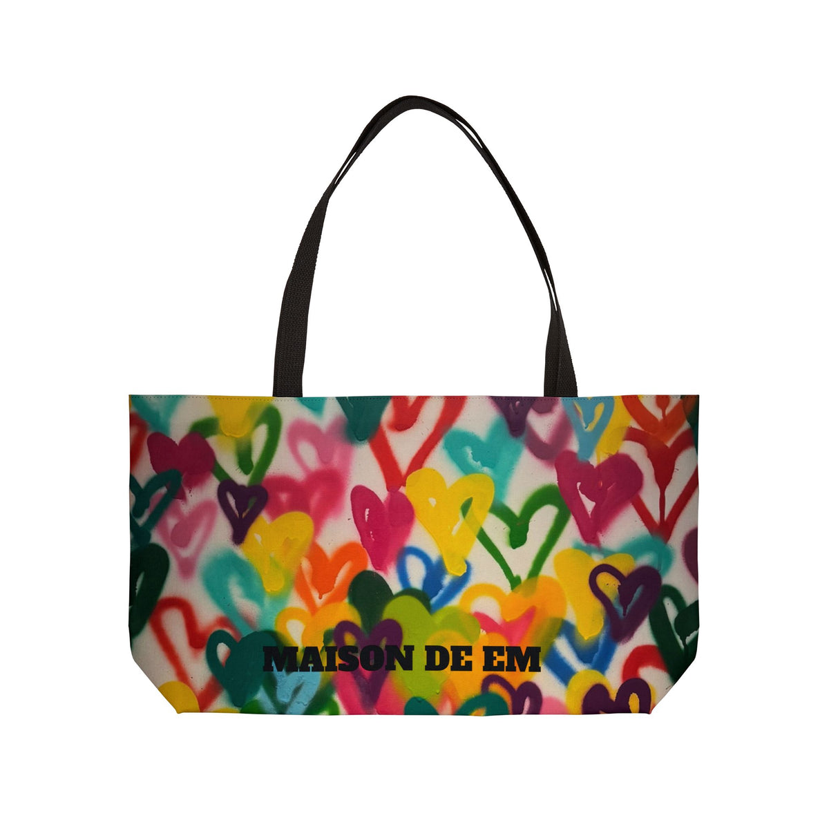 Tote Bag — Colorful Graffiti Heart Print Travel Tote