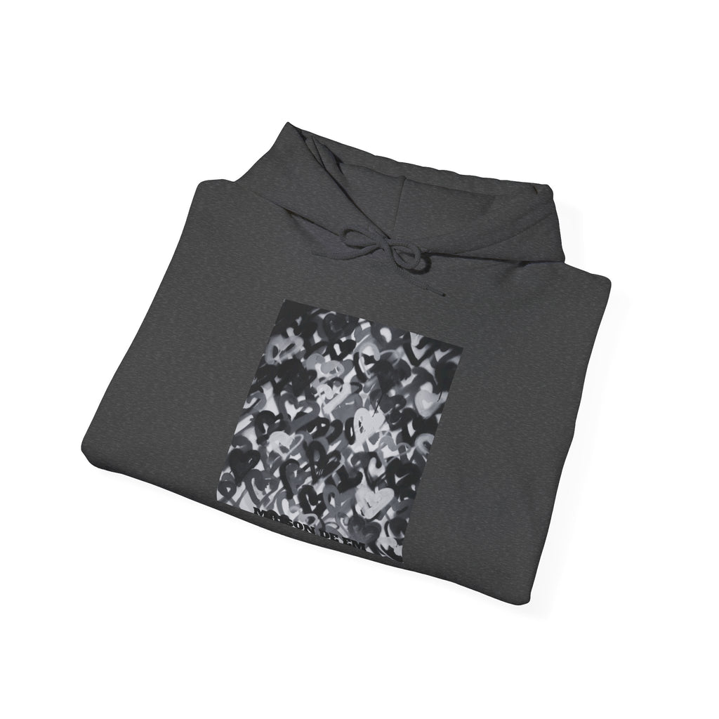 Dare to be Bold- Grayscale Hearts Sweatshirt with Hood
