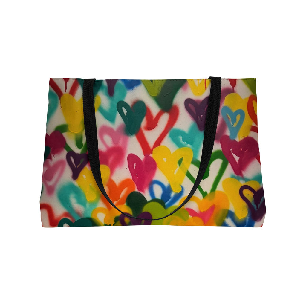 Tote Bag — Colorful Graffiti Heart Print Travel Tote