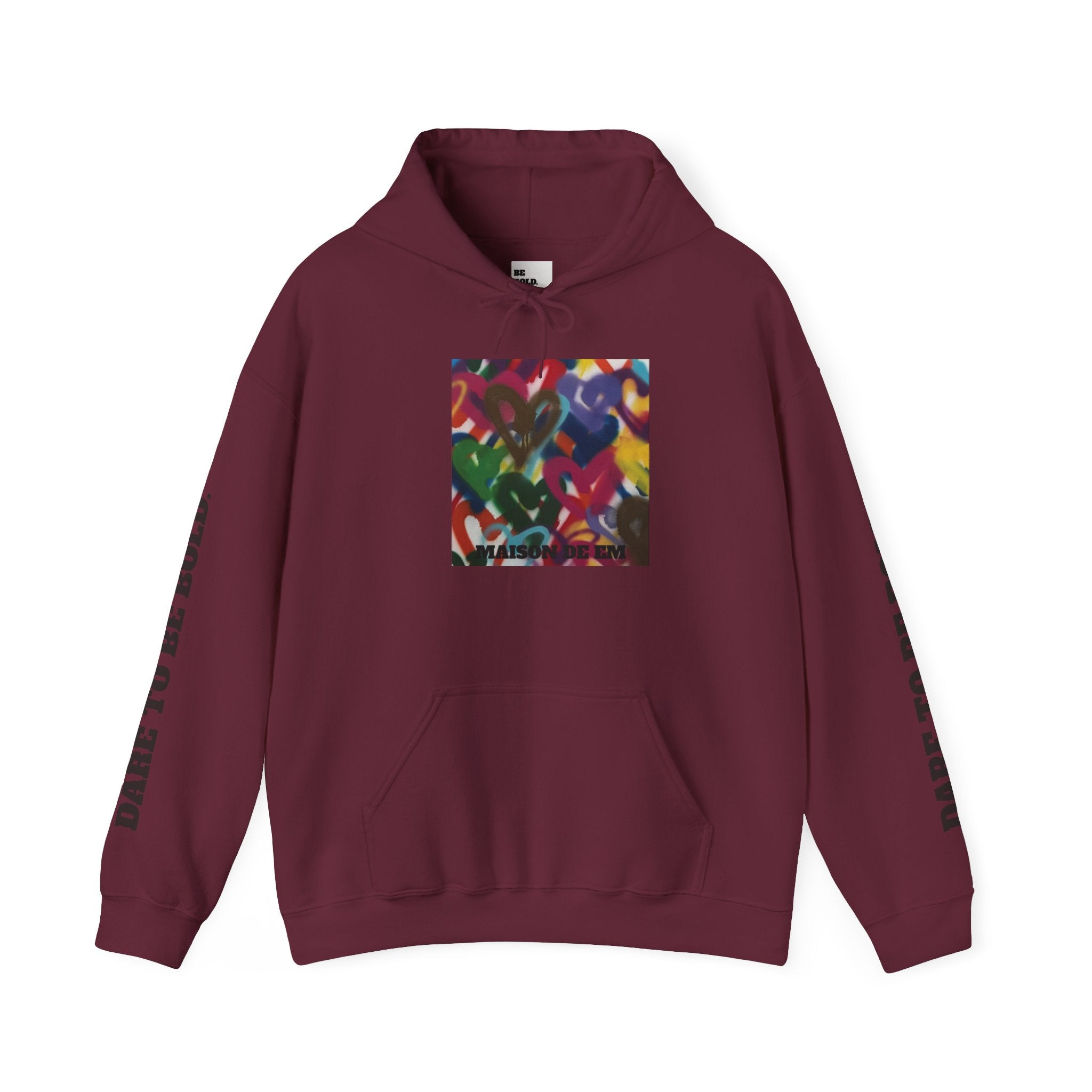Dare to be Bold Gold Hearts Sweatshirt with Hood