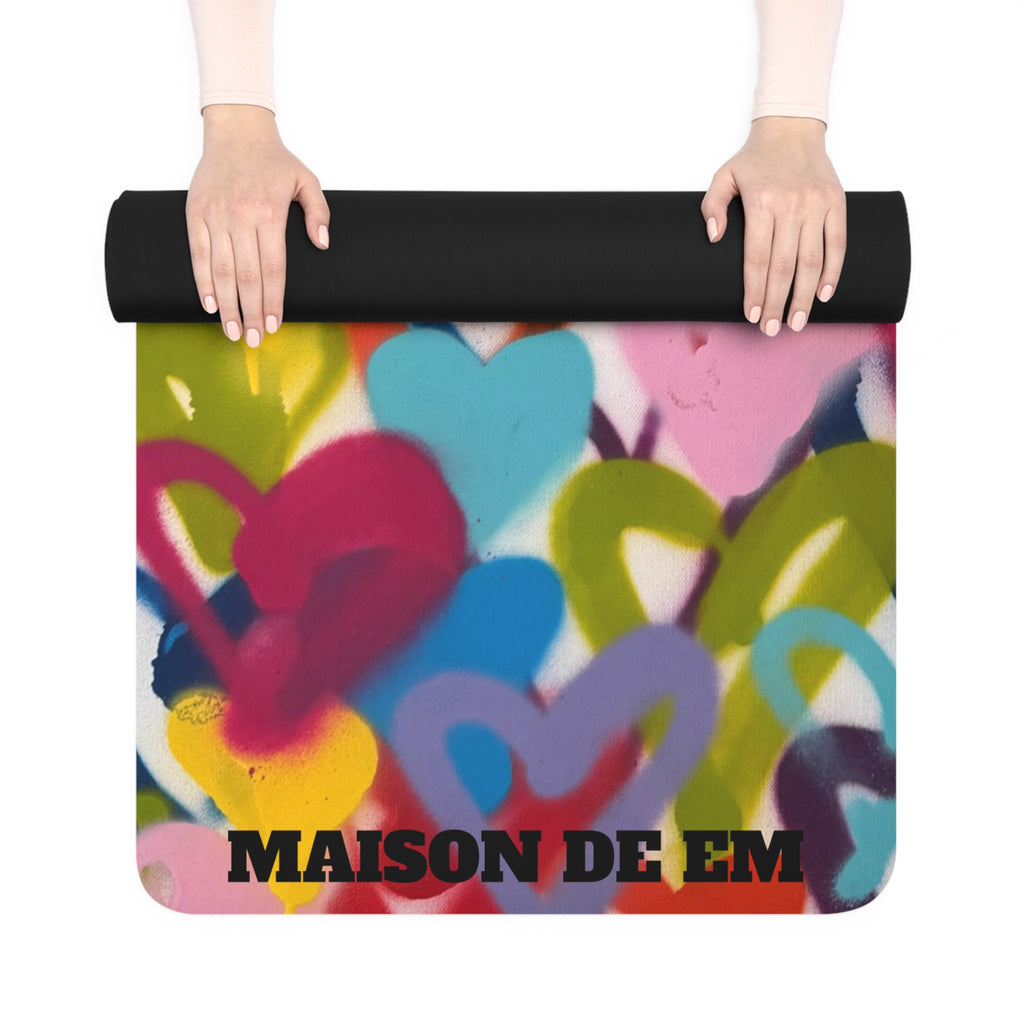 Pastel Heart Burst Rubber Yoga Mat — LIMITED EDITION