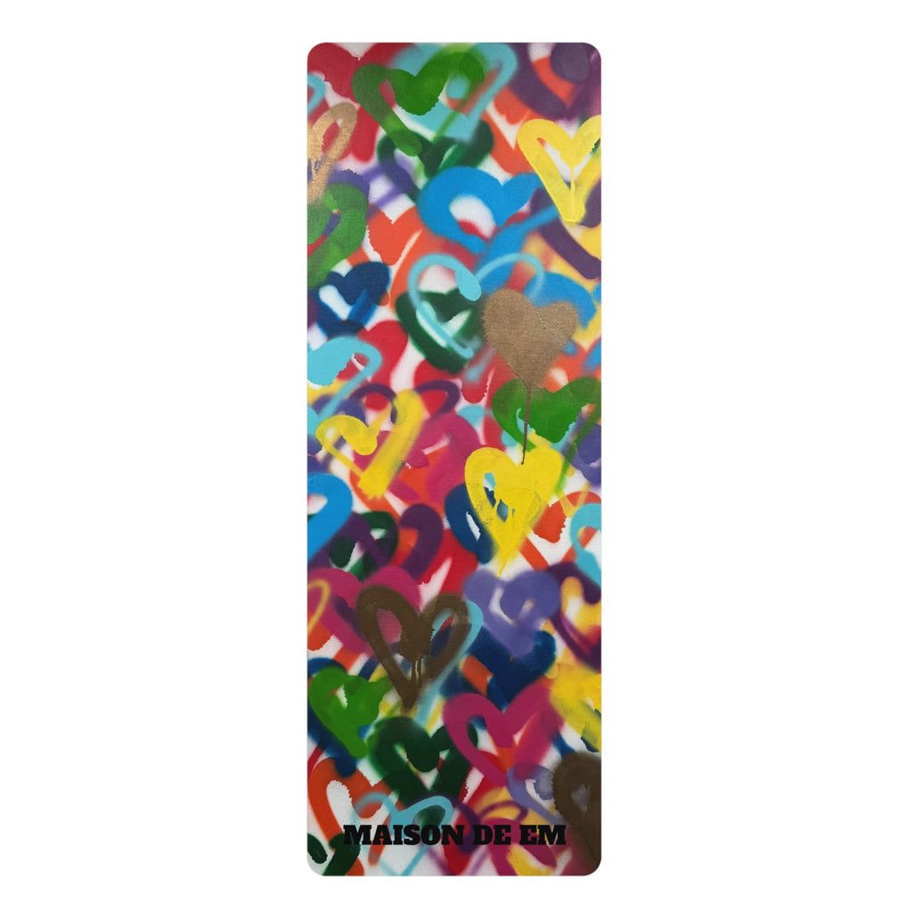 Gold Raining Heart- Rubber Yoga Mat – LIMITED EDITION