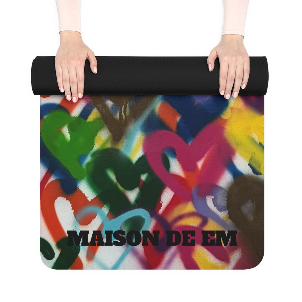 Gold Raining Heart- Rubber Yoga Mat – LIMITED EDITION