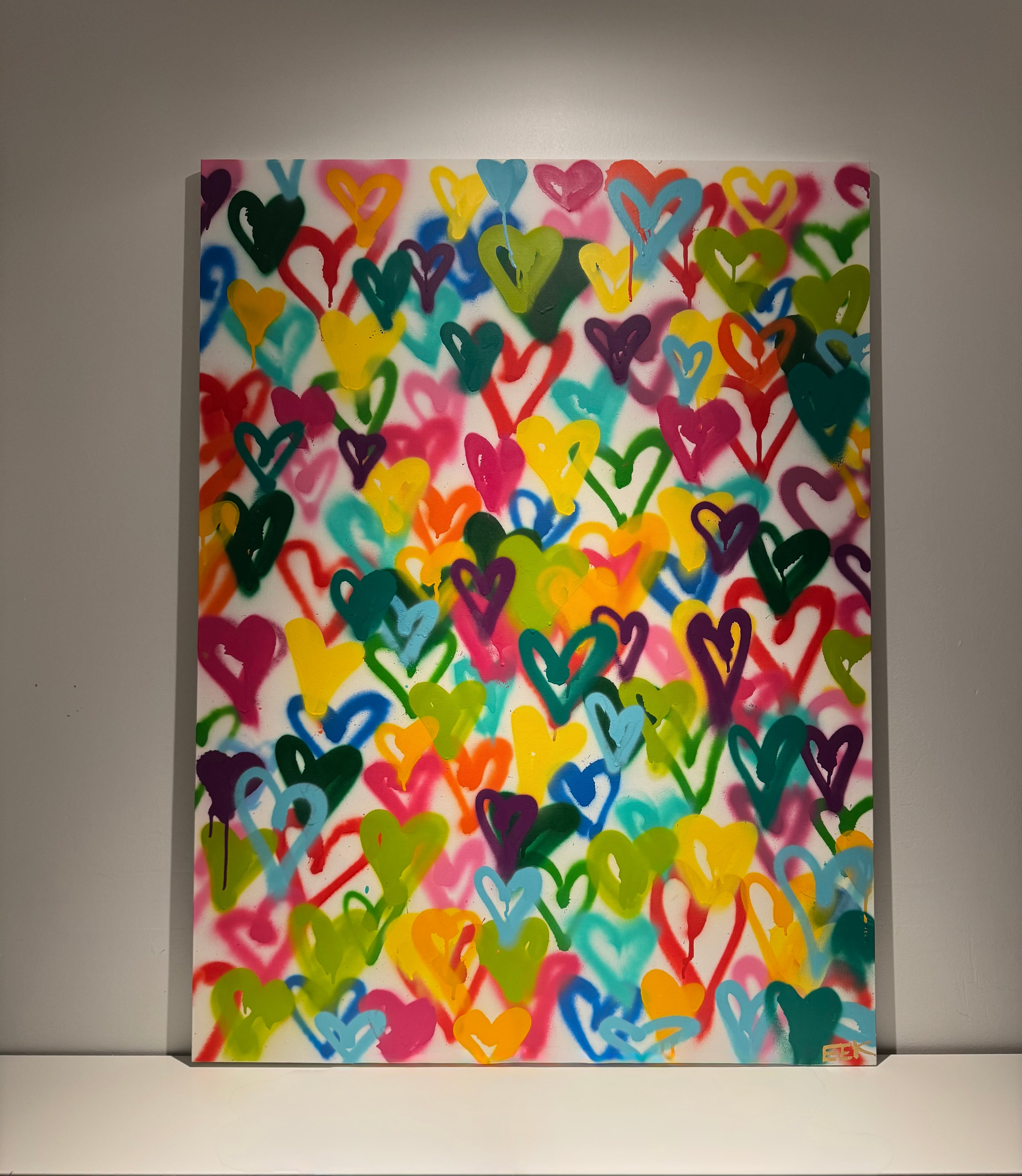 Rainbow Raining Hearts- Rubber mat
