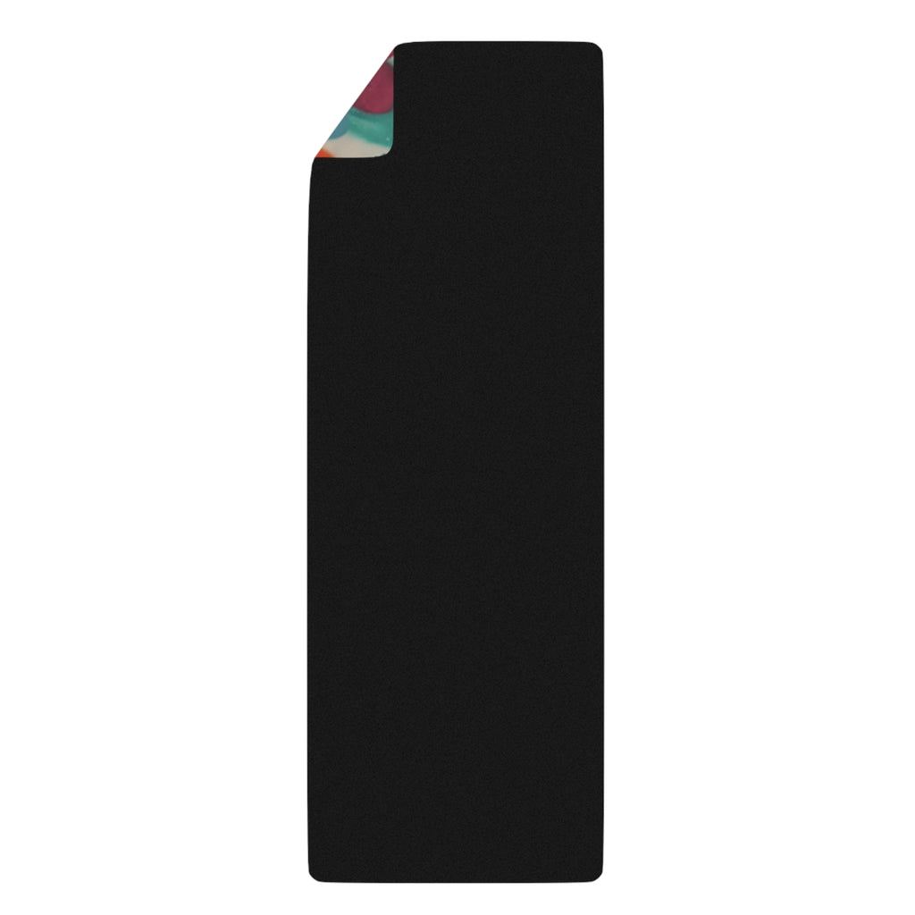Blue Green Rainbow Heart Rubber Yoga Mat
