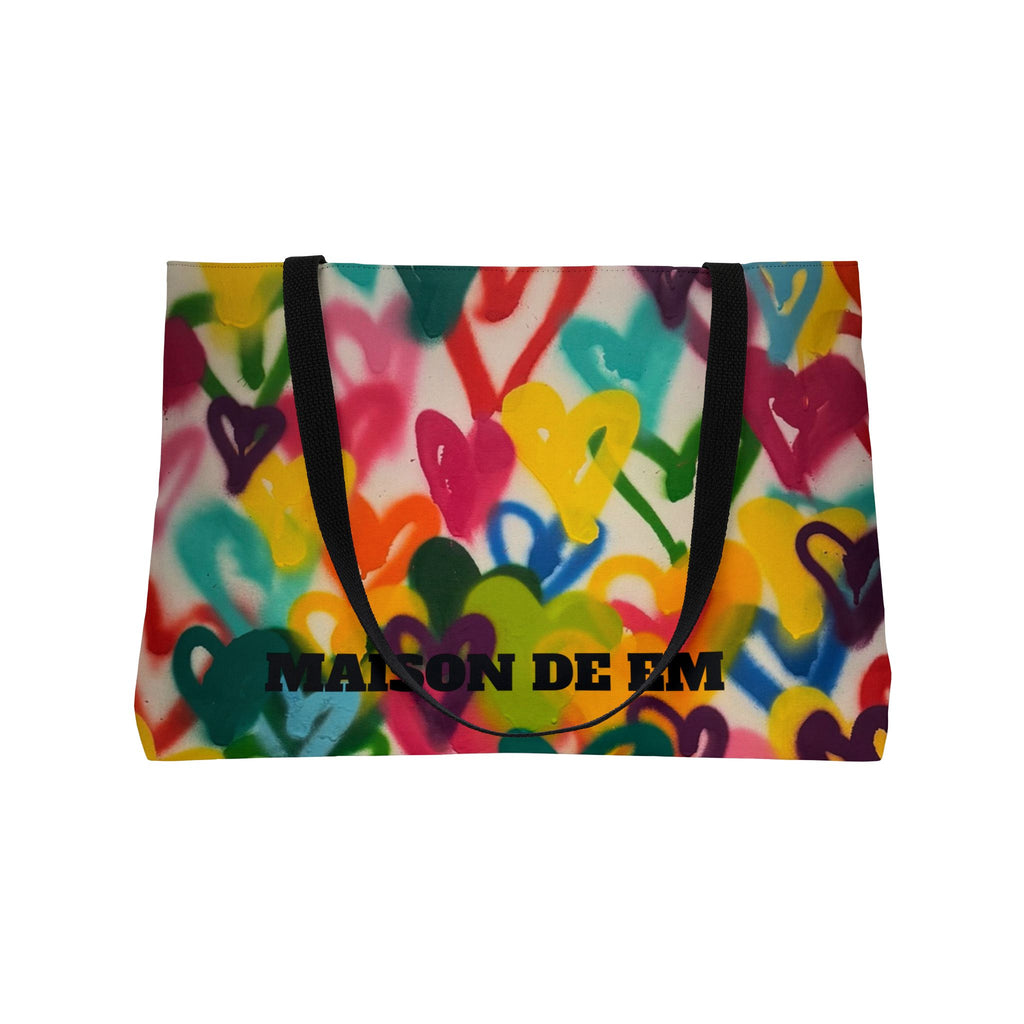 Tote Bag — Colorful Graffiti Heart Print Travel Tote