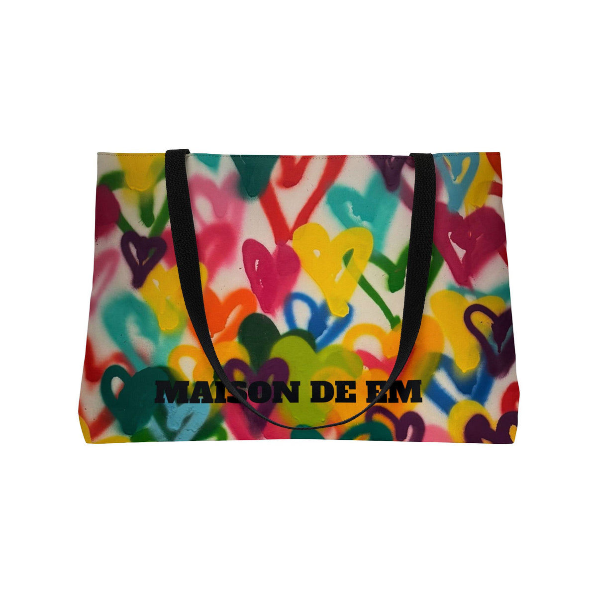 Tote Bag — Colorful Graffiti Heart Print Travel Tote