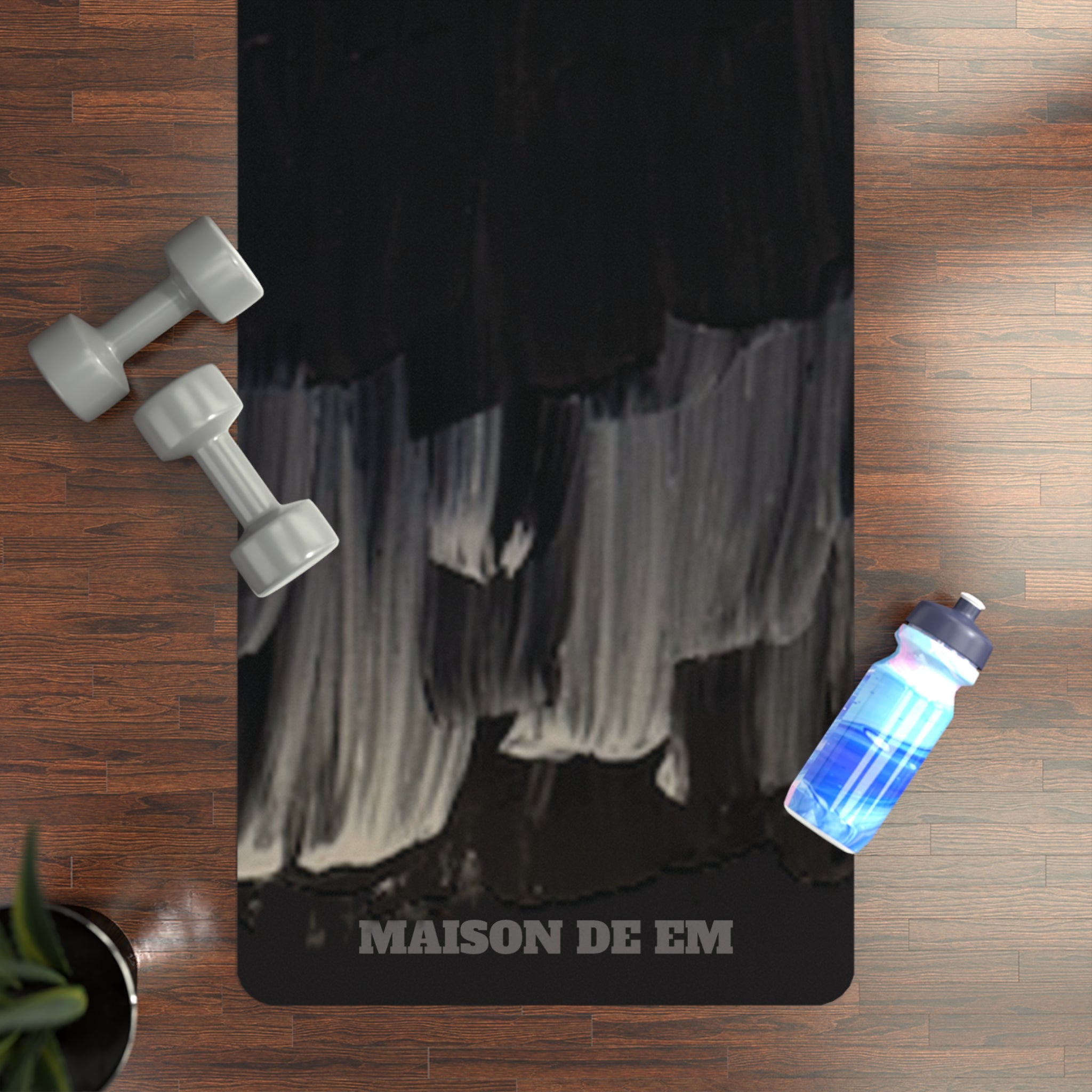 Breathe in and out - Rubber Yoga Mat — Non-Slip Artistic Studio Mat