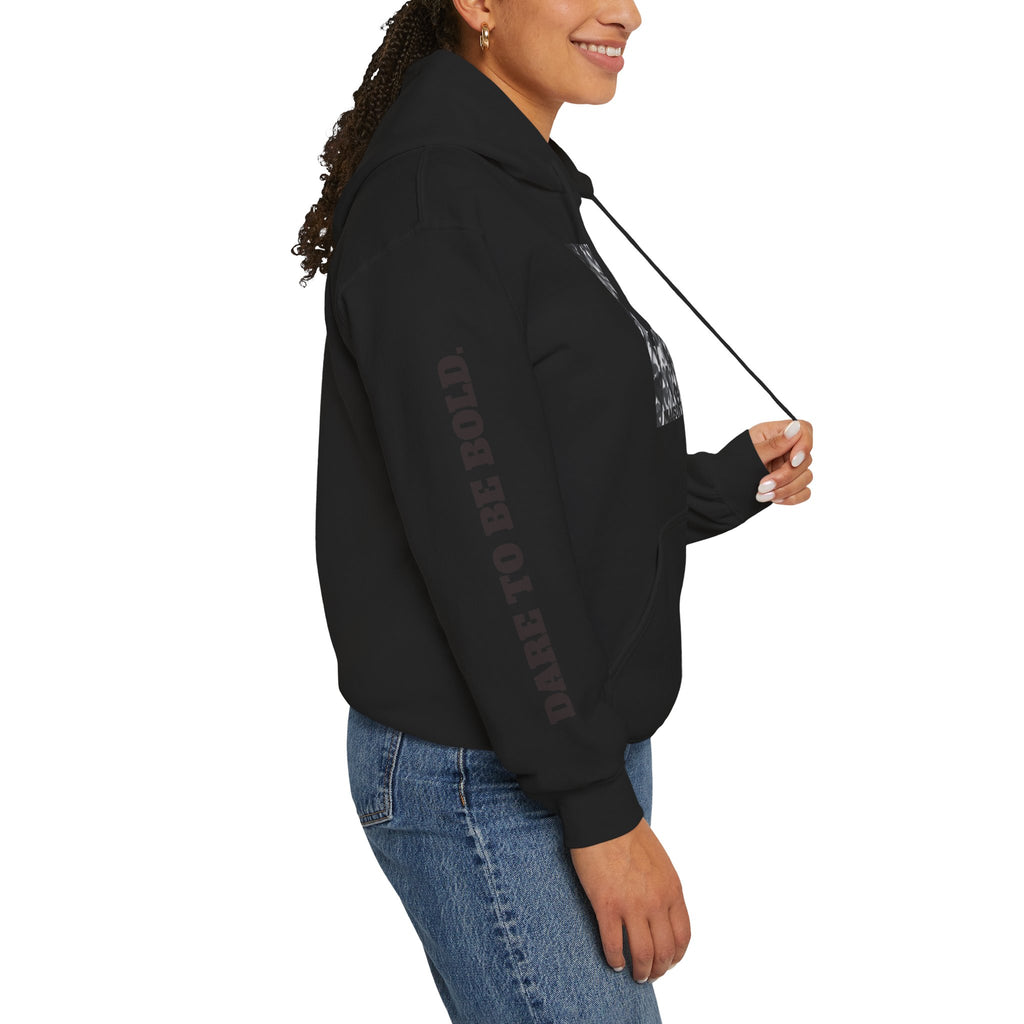 Dare to be Bold- Grayscale Hearts Sweatshirt with Hood