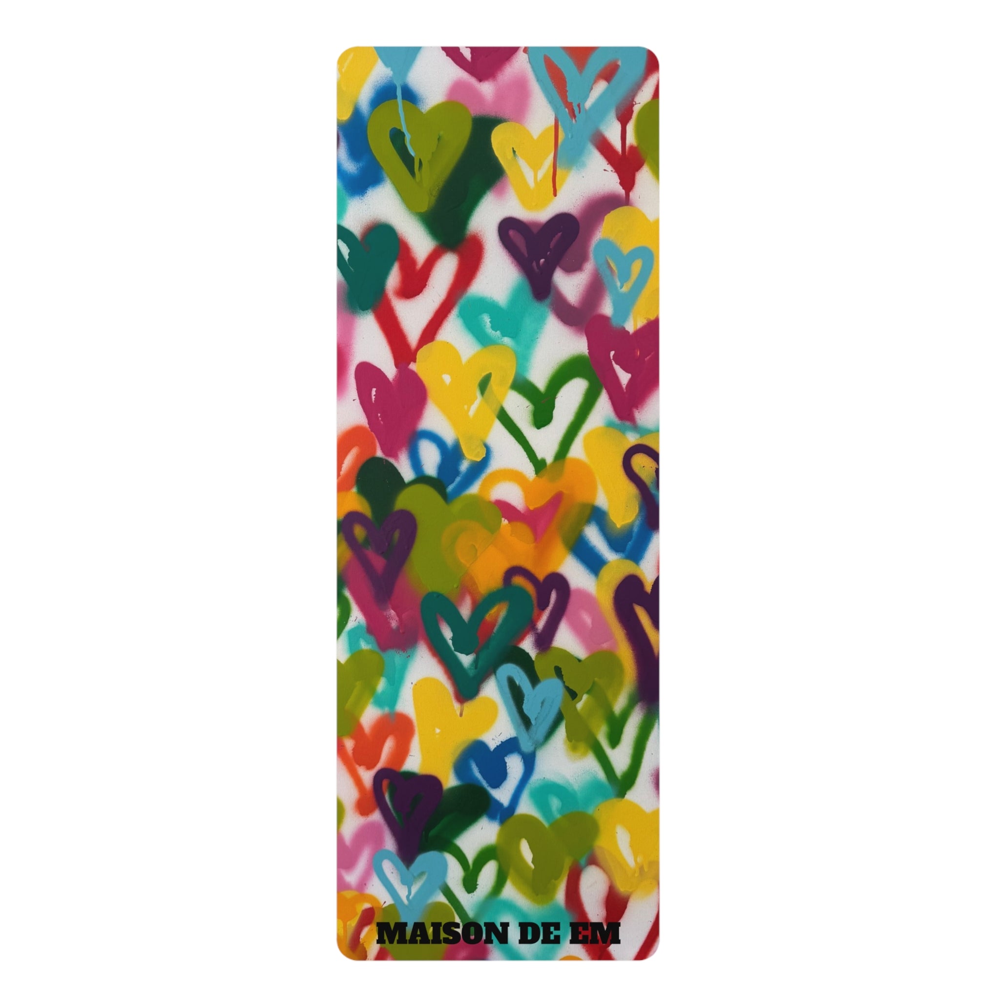 Rainbow Raining Hearts- Rubber mat