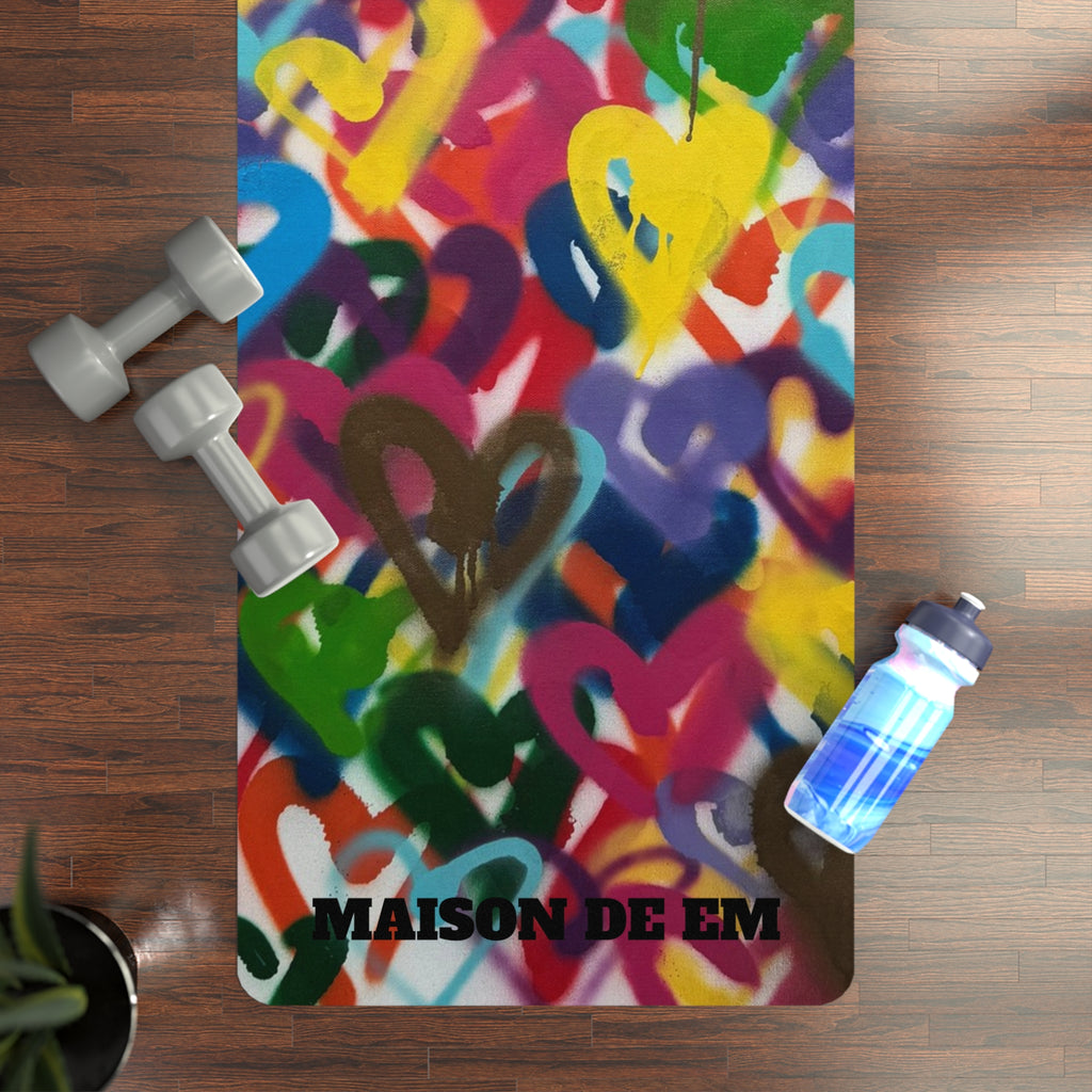 Gold Raining Heart- Rubber Yoga Mat – LIMITED EDITION